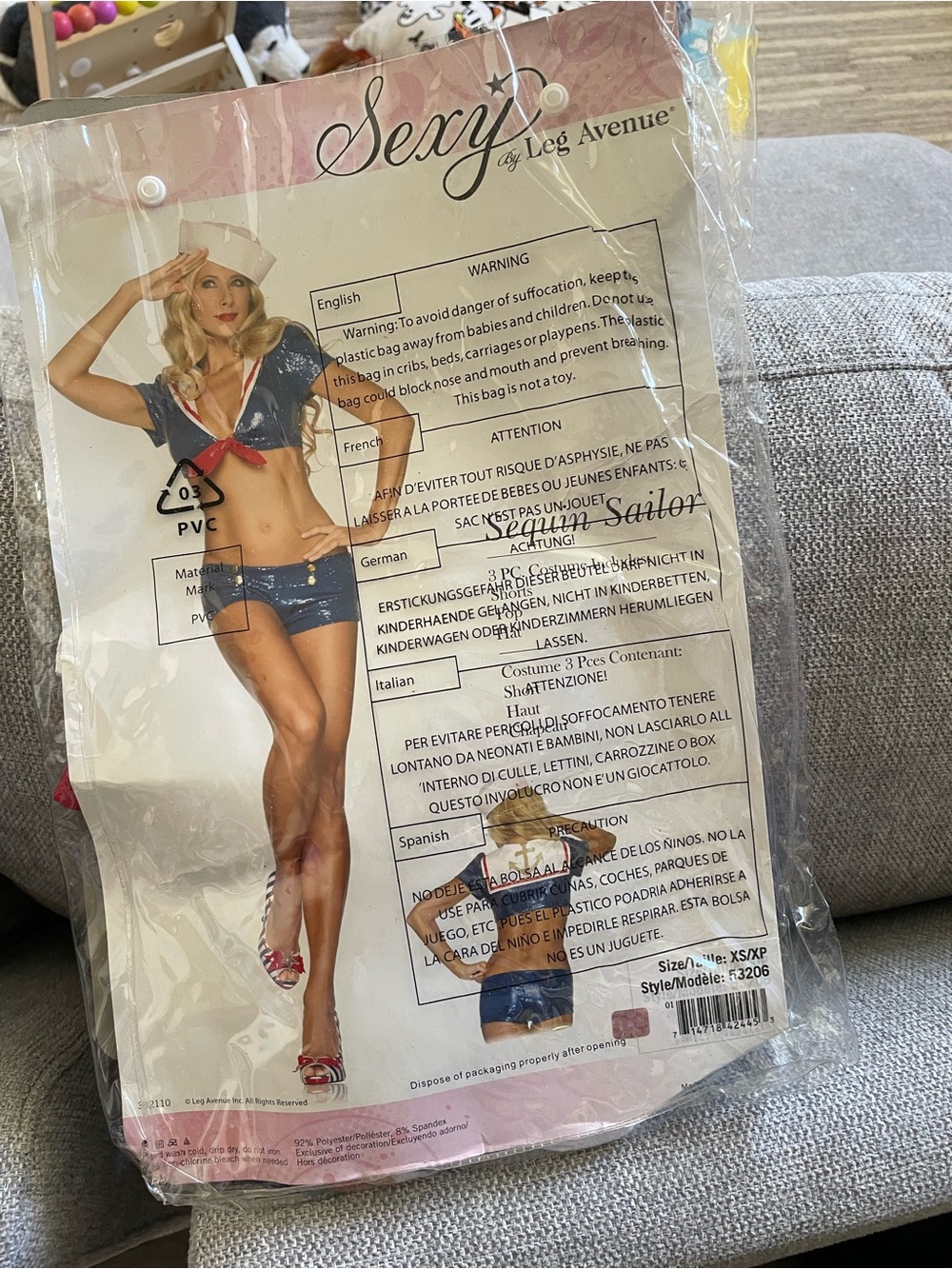 Leg Avenue Navy Blue and Red Sailor Bikini Set